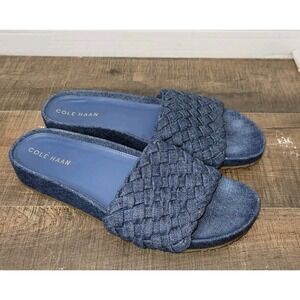 Cole Haan Womens Mojave Slide Sandals Denim Size 10 SEE MEASUREMENTS NO SIZE TAG